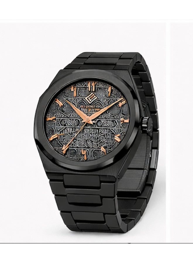 FG UNITED Mens Thin Design Black Tone Stainless Steel Arabic Dial Watch 41mm - FG7011 - Image 2